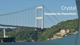  Presentation with istanbul bosphorus bridge turkey - Beautiful slide deck featuring bosphorus bridge post - istanbul turkey backdrop and a light blue colored foreground