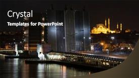  Presentation with 19th century - Cool new PPT layouts with istanbul-jul-3-galata-bridge backdrop and a black colored foreground
