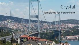  Presentation with istanbul bosphorus bridge turkey - Slide deck with istanbul-jul-3-landscape background and a light blue colored foreground