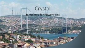  Presentation with istanbul bosphorus bridge turkey - PPT theme having girl holding purple and pink flower bouquet no face background and a coral colored foreground