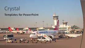  Presentation with airport port - Amazing PPT layouts having istanbul-may-4-planes-preparing backdrop and a light blue colored foreground