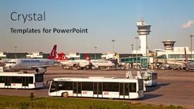  Presentation with airport port - Slide deck featuring istanbul-may-4-planes-preparing background and a light blue colored foreground