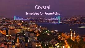  Presentation with istanbul - PPT layouts featuring istanbul sunset panorama - turkey travel background and a tawny brown colored foreground