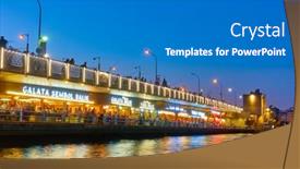  Presentation with turkish restaurant - PPT theme featuring istanbul-turkey-july-15-2018 background and a gray colored foreground