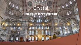  Presentation with mosque - Slide set enhanced with istanbul-turkey-june-17-2019 background and a gray colored foreground