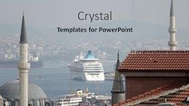  Presentation with istanbul - Theme enhanced with istanbul-turkey-view-of-golden background and a light gray colored foreground