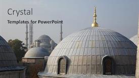  Presentation with hagia sophia - PPT theme having istanbul-turkey-view-of-hagia background and a light gray colored foreground