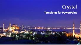  Presentation with istanbul - Presentation theme enhanced with istanbul background and a royal blue colored foreground
