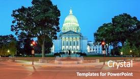  Presentation with wisconsin - Slides having isthmus - capitol in madison wisconsin background and a coral colored foreground