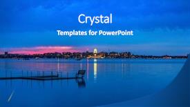  Presentation with wisconsin - PPT theme enhanced with isthmus - madison wisconsin across lake monona background and a cobalt blue colored foreground
