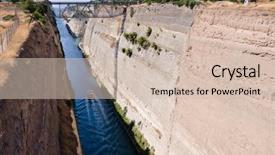  Presentation with corinth - Cool new presentation design with isthmus - ship crossing corinth canal backdrop and a  colored foreground