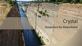  Presentation with corinth - Presentation theme enhanced with isthmus - ship crossing corinth canal background and a  colored foreground