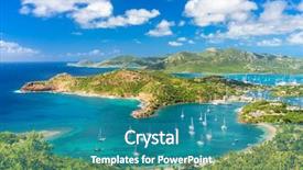  Presentation with heights - Colorful slide set enhanced with isthmus - shirley heights antigua view backdrop and a teal colored foreground