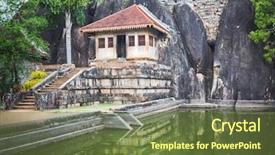  Presentation with anuradhapura - Theme having isurumuniya viharaya in the sacred world heritage city of anuradhapura sri lanka background and a tawny brown colored foreground