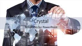  Presentation with partnership - Cool new PPT theme with it comes to international partnership backdrop and a light blue colored foreground