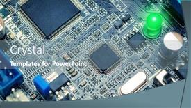  Presentation with circuit board - Audience pleasing PPT theme consisting of it computer circuit board background backdrop and a seafoam green colored foreground