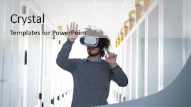  Presentation with virtual reality physical therapy - Slides enhanced with it engeneer using virtual reality background and a  colored foreground