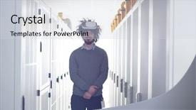  Presentation with virtual reality physical therapy - Colorful PPT layouts enhanced with it engeneer using virtual reality backdrop and a  colored foreground