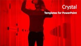  Presentation with virtual reality shooter - Colorful presentation theme enhanced with it engeneer using virtual reality backdrop and a black colored foreground