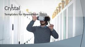  Presentation with virtual reality shooter - PPT layouts with it engeneer using virtual reality background and a  colored foreground