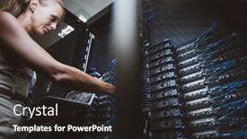  Presentation with diagnostics - Slides consisting of it-engineer-standing-amid-working background and a wine colored foreground