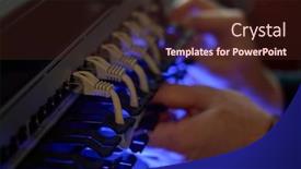  Presentation with computer network - Slides featuring it-expert-working-with-computer background and a wine colored foreground