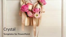  Presentation with ballet - Slides having it hanging on white frame background and a soft green colored foreground