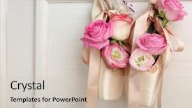  Presentation with war roses tudor rose - Presentation design consisting of it hanging on white frame background and a  colored foreground