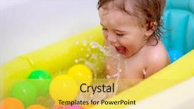  Presentation with cute - Slide set having it healthy childhood babies hygiene background and a yellow colored foreground