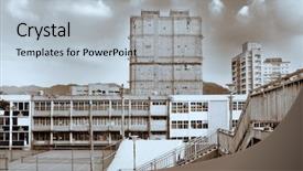  Presentation with flyover - PPT layouts enhanced with it is a beautiful cityscape contained flyover and apartment background and a light blue colored foreground