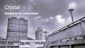  Presentation with flyover - Presentation theme with it is a beautiful cityscape contained flyover and apartment background and a gray colored foreground