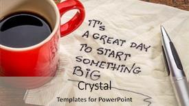  Presentation with coffee cup - Cool new PPT theme with it is a great day backdrop and a lemonade colored foreground