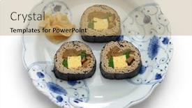  Presentation with sushi - Amazing presentation having it-is-a-japanese-dish backdrop and a coral colored foreground