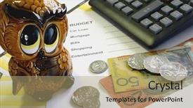  Presentation with budget - Colorful theme enhanced with it is being money wise backdrop and a coral colored foreground