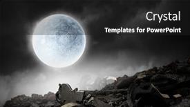  Presentation with media - Theme featuring it-is-fullmoon-mixed-media background and a dark gray colored foreground