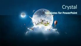  Presentation with media - Presentation theme with it-is-fullmoon-mixed-media background and a ocean colored foreground