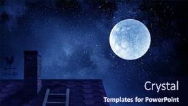  Presentation with media - Audience pleasing presentation theme consisting of it-is-fullmoon-mixed-media backdrop and a navy blue colored foreground