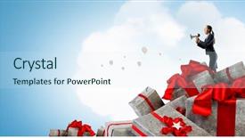  Presentation with media - Audience pleasing theme consisting of it is great sale mixed backdrop and a  colored foreground