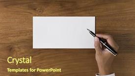  Presentation with fountain pen - Audience pleasing PPT theme consisting of it is with a pen backdrop and a tawny brown colored foreground