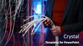  Presentation with server - Presentation consisting of it-man-with-bunch background and a navy blue colored foreground