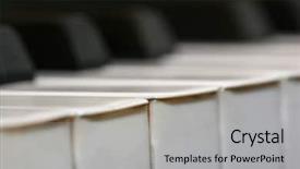  Presentation with keys - Presentation theme enhanced with musicnotes - extreme close-up of piano keys background and a light gray colored foreground
