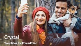  Presentation with social media - Slide deck consisting of it online on social media background and a tawny brown colored foreground