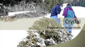  Presentation with husband and wife 3 d - Colorful slide set enhanced with it out of the forest backdrop and a mint green colored foreground