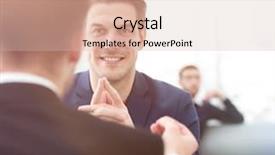  Presentation with two men on a judo - Slide deck consisting of it professional - two men discuss the growth background and a  colored foreground