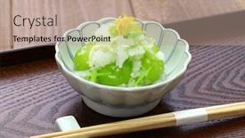  Presentation with salad dressing - Colorful presentation design enhanced with it-s-a-japanese-fruits backdrop and a coral colored foreground