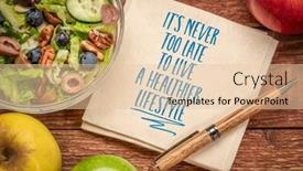  Presentation with green apples - Presentation theme featuring it-s-never-too-late background and a lemonade colored foreground