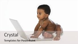  Presentation with baby sitting - Presentation theme enhanced with it specialist - adorable indian baby background and a mint green colored foreground