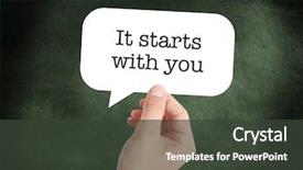  Presentation with rice husk from green starts - Audience pleasing presentation consisting of it-starts-with-you-written backdrop and a dark gray colored foreground