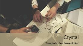  Presentation with hardware computer - Cool new slide deck with it students in computer science backdrop and a coral colored foreground