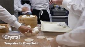  Presentation with restaurant kitchen - Amazing PPT layouts having it to be made backdrop and a coral colored foreground